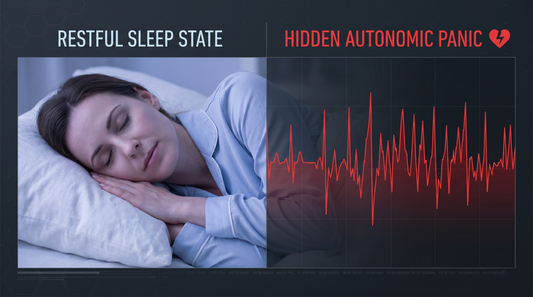 Abstract medical visualization of Upper Airway Resistance Syndrome, showing hidden cardiovascular stress during silent sleep.
